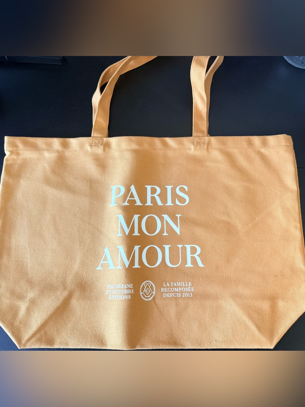 Sézane Paris Mon Amour Canvas Tote Bag